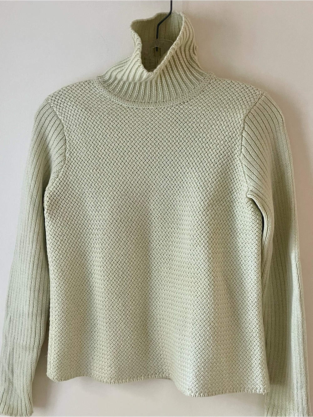Eileen Fisher Petite Merino Wool Turtleneck Sweater PS Green